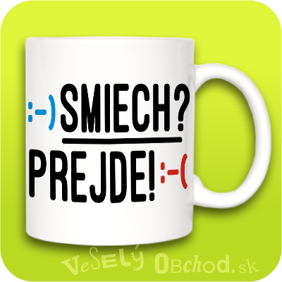 Humorný hrnček Smiech prejde