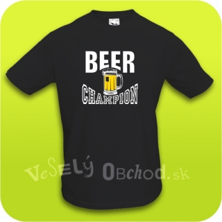 Vtipné tričko Beer champion